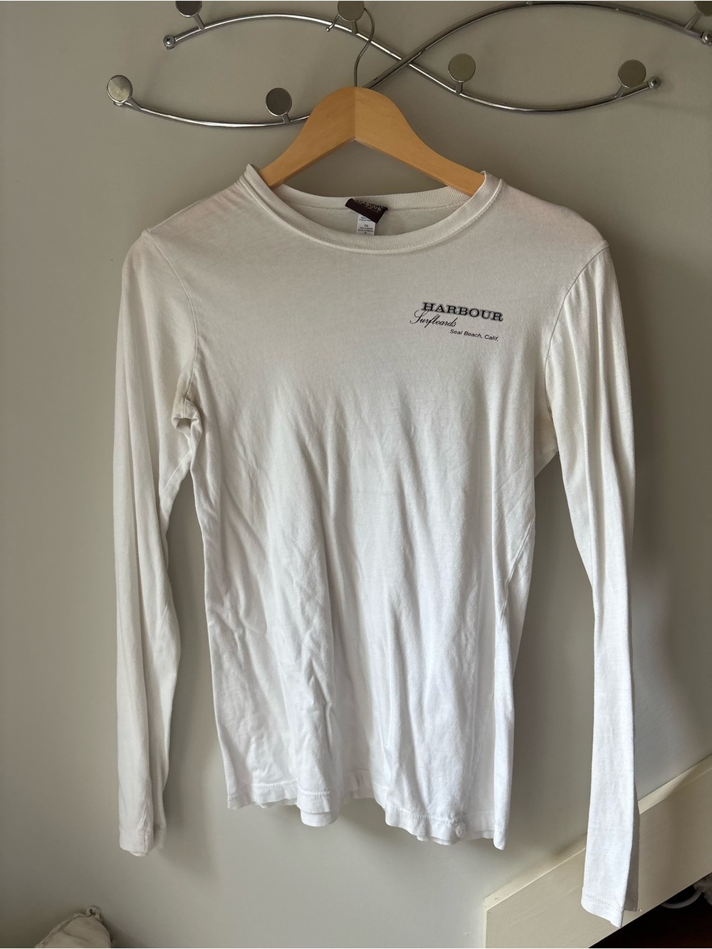 Long-Sleeve Crew Neck Shirt - White